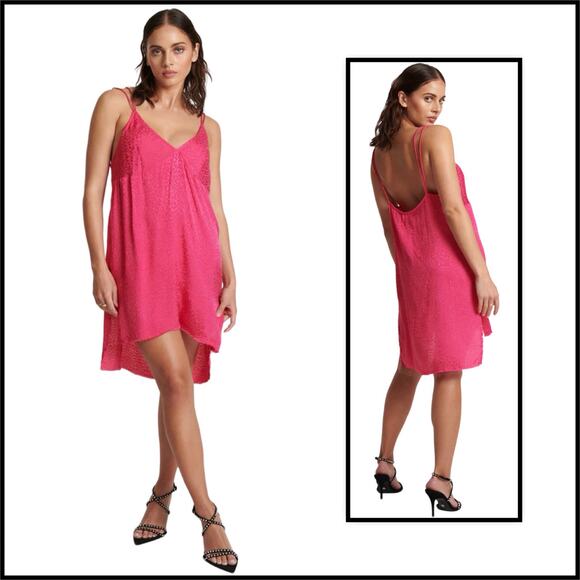 Nation LTD Penelope V Back Slip Dress in Pink SZ M $179 - Picture 1 of 11
